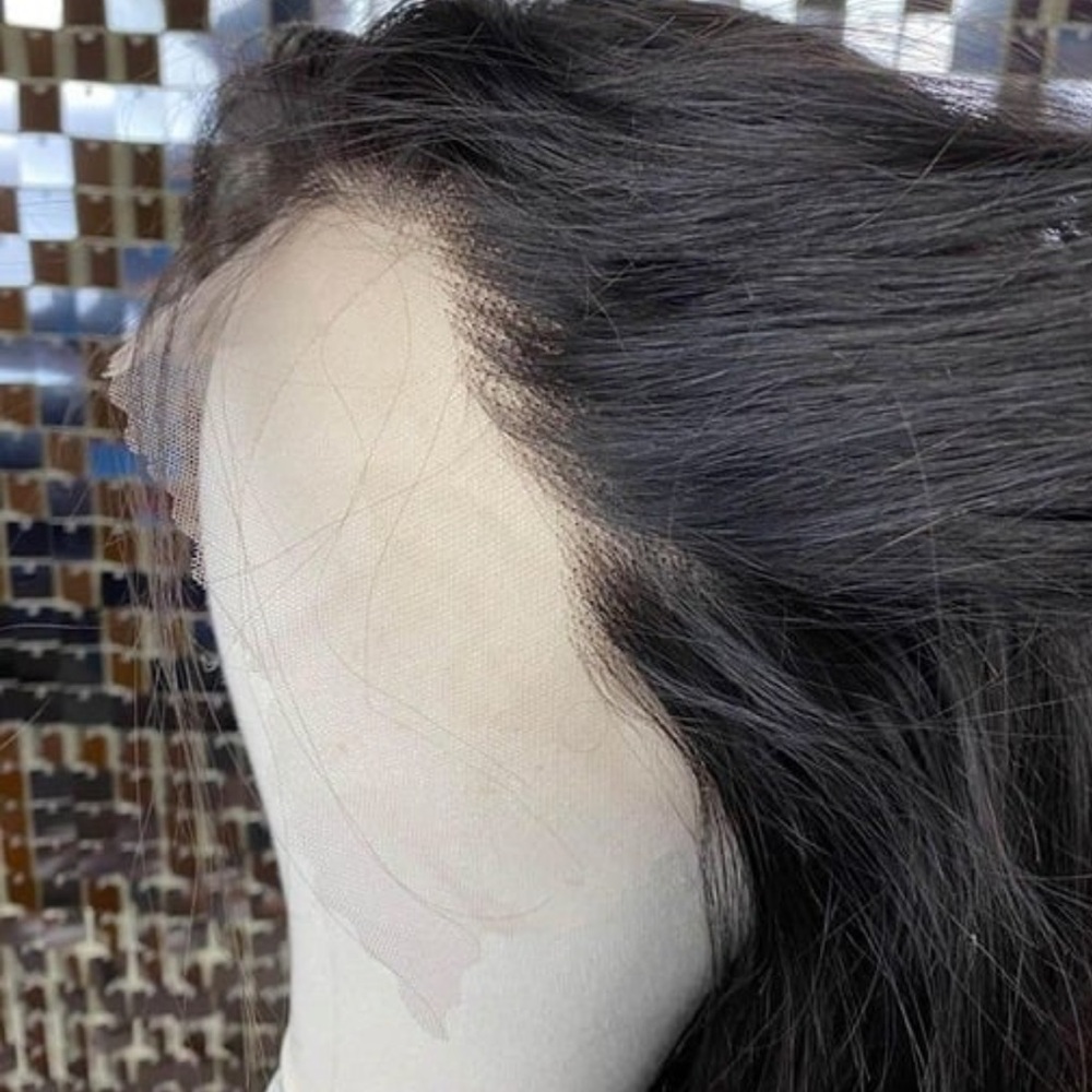 13x6 Lace Front Wig 18” Pre plucked Human Hair Straight Natural Black Baby Hair